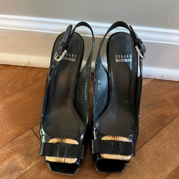 Stuart weitzman wicker woven heels - Picture 1 of 8